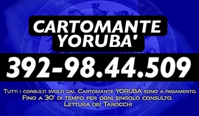 Il Cartomante YORUBA' è professionista dell'occulto da quasi 30 anni