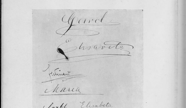 Sursa foto: www.101stiri.ro  Semnătura Regelui Carol în Cartea de Aur a muzeului vechi