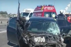 COLIZIUNE AUTO ÎN LANȚ, PE PODUL RUTIER DE LA AGIGEA